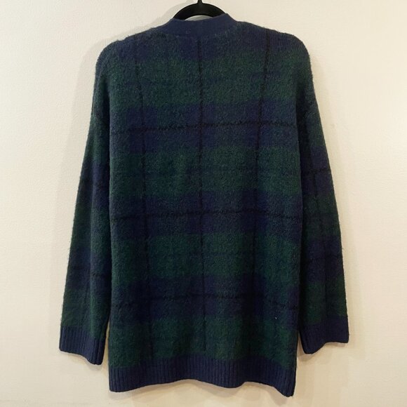 New Rails Runi Tartan Jeweled Button Cardigan Navy Green XS $268 - Picture 5 of 9